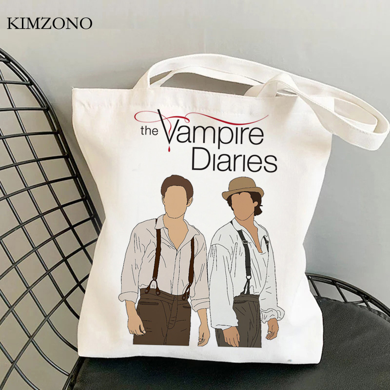 Women Bags Jute - The Vampire Diaries shopping bag drogheria