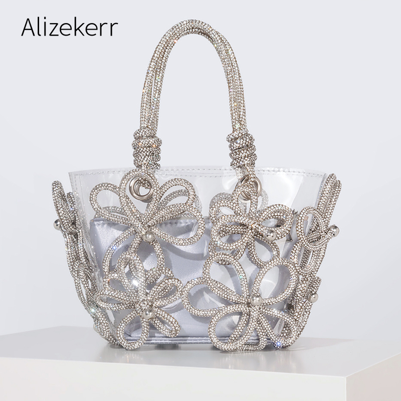 Women'S Bags Holiday - Borse a mano trasparenti con fiore