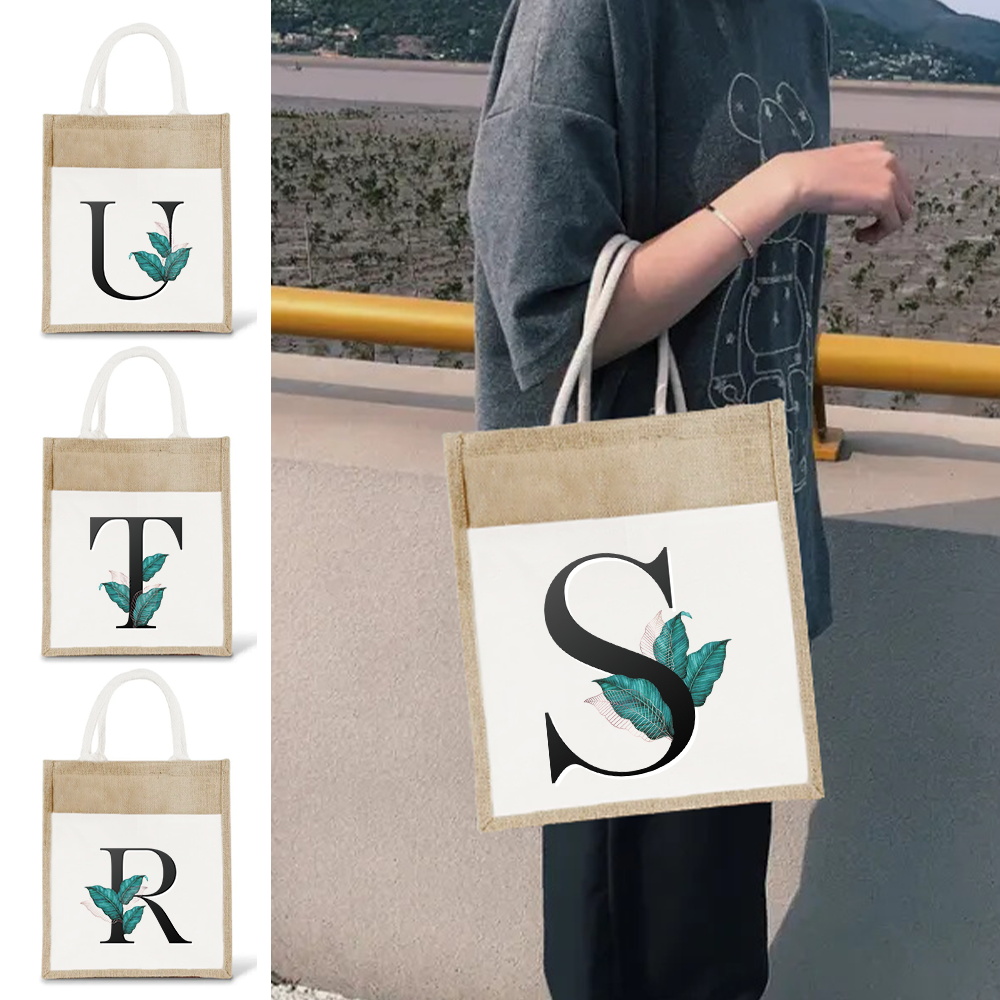 Women Bags Jute - Borsa Tote in Iuta Vintage Riutilizzabile