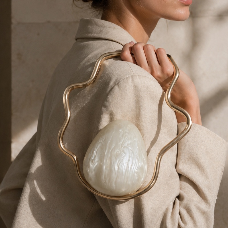 Women Bags On Sale - Mini Borsa a Uovo in Acrilico