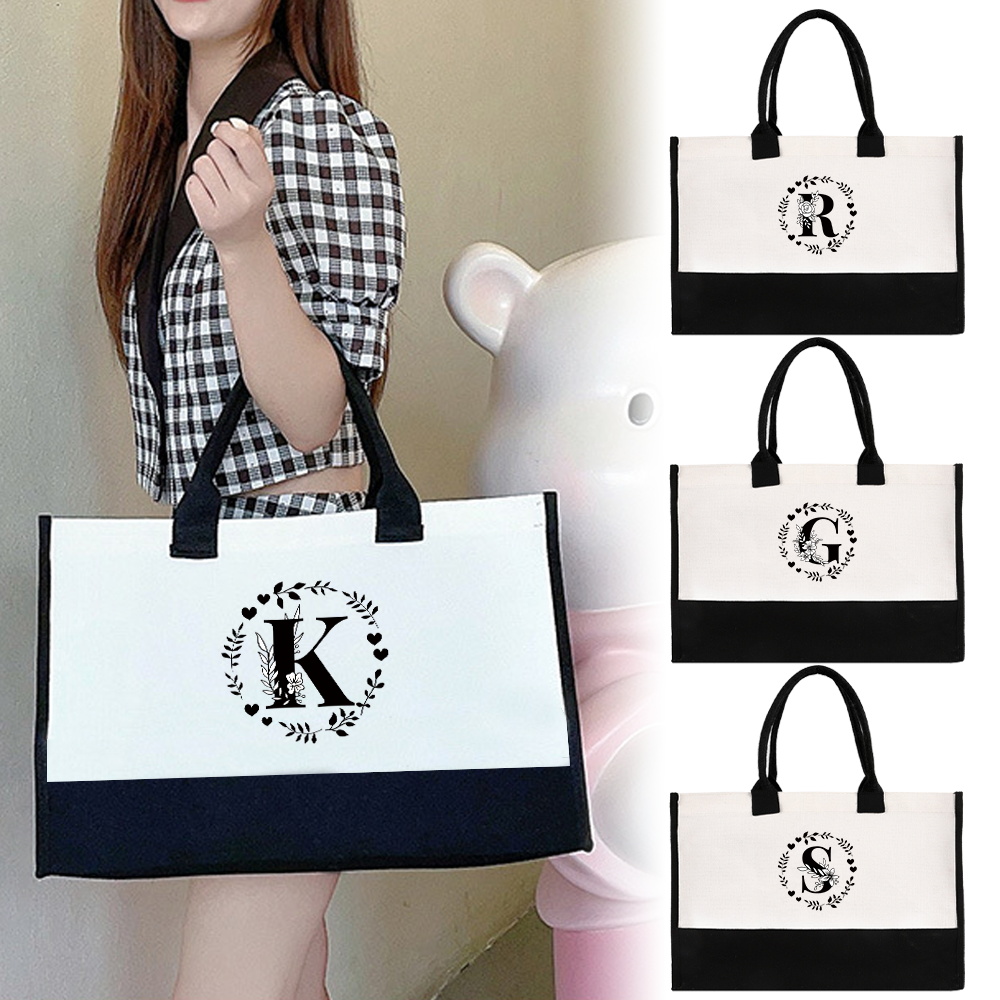 Women Bags Jute - Borsa Portatile Grande Capacità Riutilizzabile e