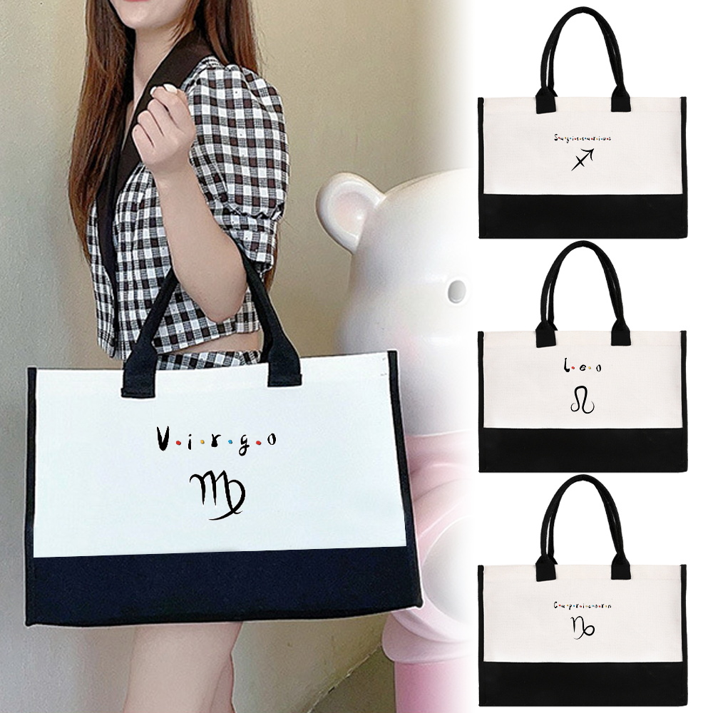 Women Bags Jute - Borsa Tote da Donna Riutilizzabile in