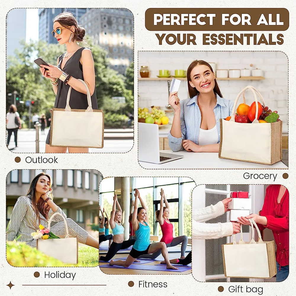Borsa in iuta vintage Borsa pe - Women Bags Jute recensione e prezzo